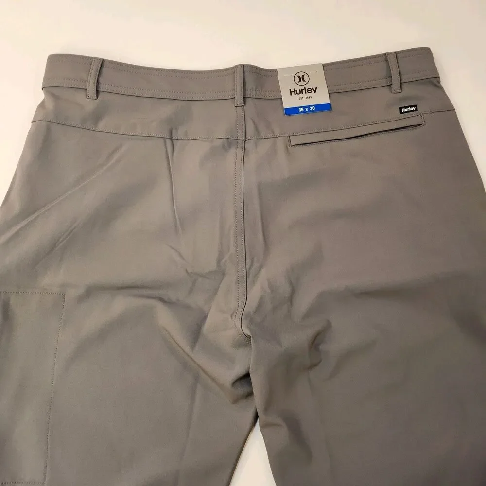 Hurley Men's Pants Performance Stretch Pants Zip Pocket / 36X30 / Gray /‎ New